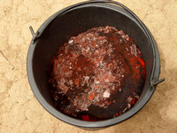Mixing the ingredients for the dye