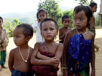 Young Khmu girls in a remote village