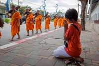 Dhammakaya Monks walking in Pattaya